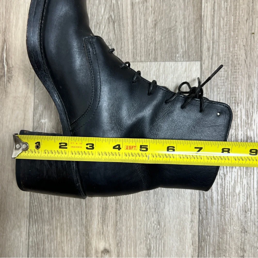 FRYE Combat Black Leather Lace Up Booties Boots Size 5.5 - Picture 13 of 16